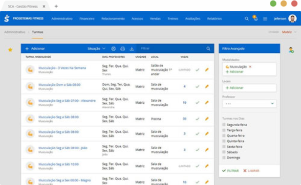 screenshot of Sistema SCA